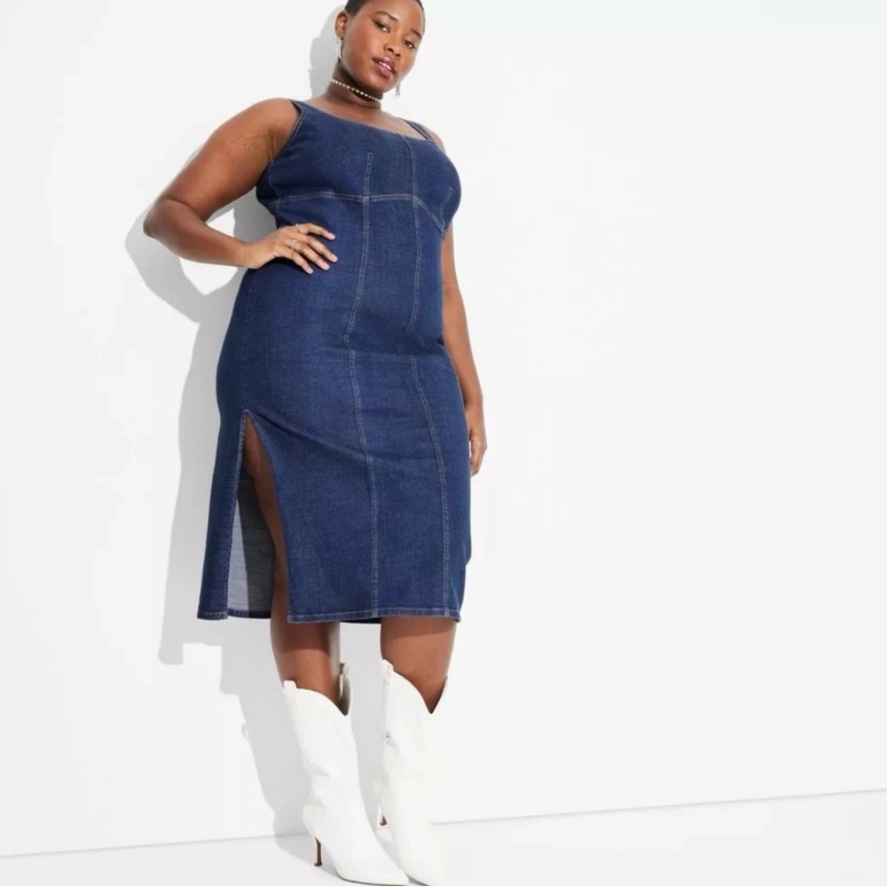 Maxi bodycon dress dark blue square neck dress